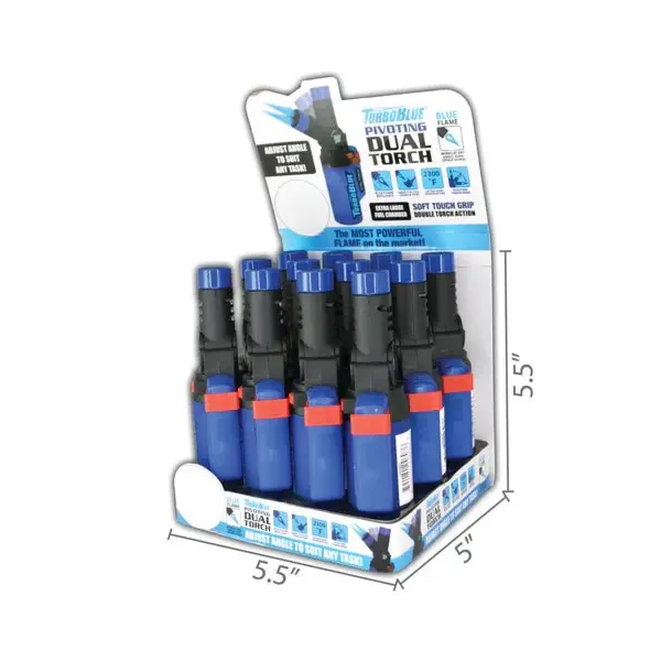 Torch Blue XXL Movable Head Torch 12 Piece Display (MSRP 10) All Coast Distribution
