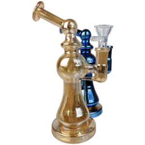 Large Electroplated Pattern Beaker Water Pipe, City of Vapors